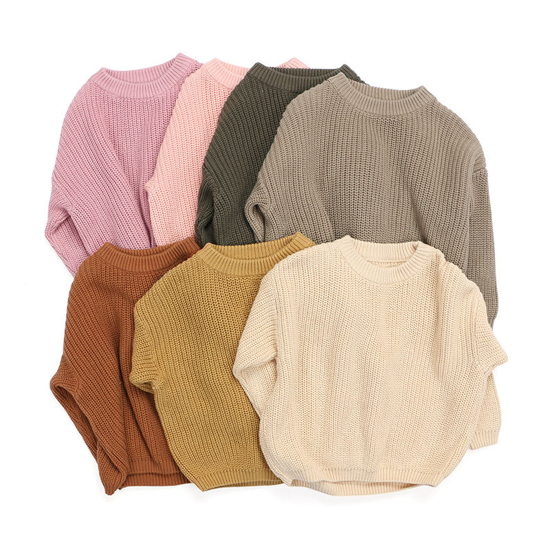 Butik Wysokiej jakości jesienna wiosnaniemowlęniemowlęcia pullover dzianin ubrania dzieci solidny kolor SWEAT